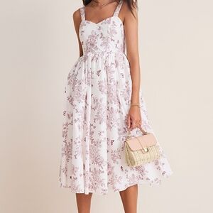 Francesca's Kim Toile Sweetheart Midi Dress